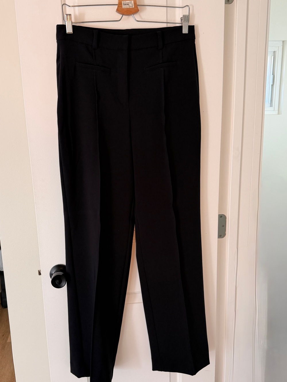 Anne Klein Stitched Crease Straight Leg Trousers - Black - Size 8